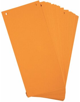 Pack of 100 separating strips punched from Manila cardboard 190g Nature Future, 105x142mm orange