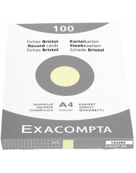 100 Pack tabs unperforated, A4 210x297mm, 205g, checkered Yellow
