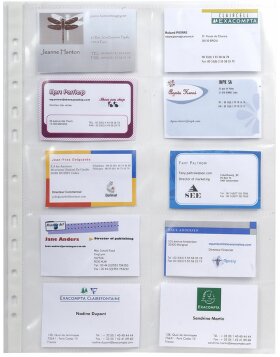 10 Pack Covers punched in smooth quality PP 110?, 10 card slots, for A4