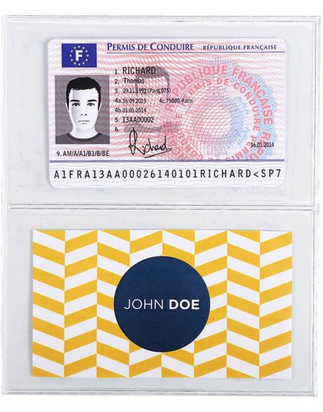 Paquet de 10 pochettes de protection pour cartes de cr&eacute;dit et cartes de visite en PVC lisse 150&micro;, 64x110mm