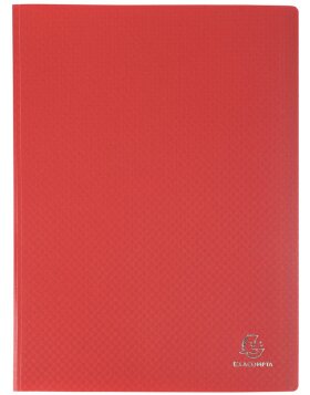 Sichtmappe aus weichem PP 300µ mit 60 gekörnten Hüllen, blickdicht, für Format DIN A4 Rot