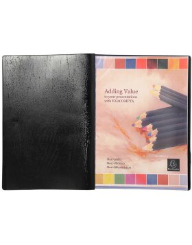 File sheet with soft PP lid 300? 20 pockets VEGA opaque, for A4 Black
