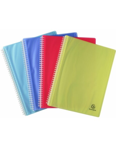 File sheet with spiral of rigid PP 800? assorted with 40 cases, Linicolor, for A4 color