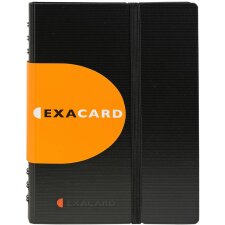 Księga wizytówek Exacard z 20 wymiennymi rękawami na 120 kart Exactive, 20x14,5cm Czarna