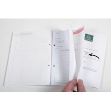 Talonario de recibos con comprobante y declaración de IVA 2 x 50 hojas perforadas, DIN A6