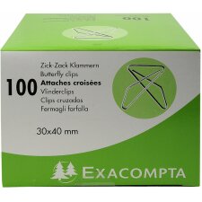 Exacompta Zick-Zack Klammern 30x40 mm 100 Stück