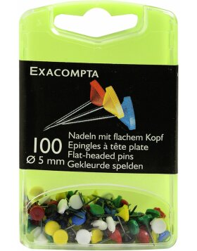 Flat head pins Ø 5 mm 100 pieces assorted colors