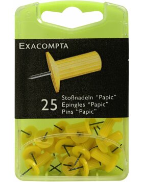 pushpins blister pack 25 pieces yellow 7 mm