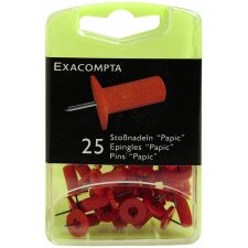 pushpins blister pack 25 pieces red 7 mm