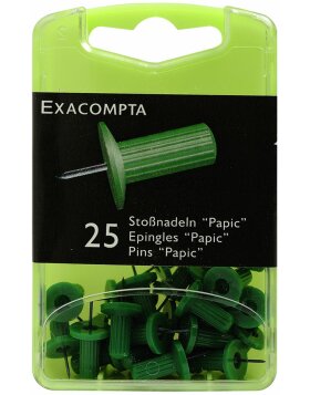 pushpins blister pack 25 pieces green 7 mm