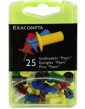 pushpins blister pack 25 pieces coloured, assorted 7 mm