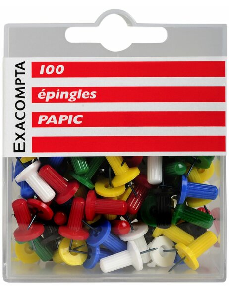 pushpins blister pack 10 pieces coloured  7 mm
