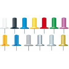pushpins blister pack 10 pieces coloured  7 mm