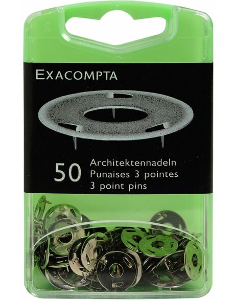 Box of 50 pieces Thumbtacks with 3 tips, &Oslash;12mm, tip: 3mm