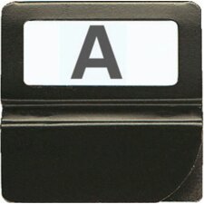 Caja de 24 fichas alfabéticas, ancho 25mm negro