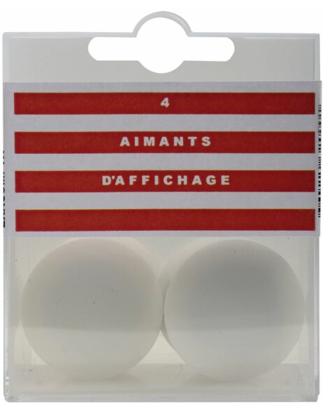 Box of 4 pieces magnets, &Oslash;32mm White