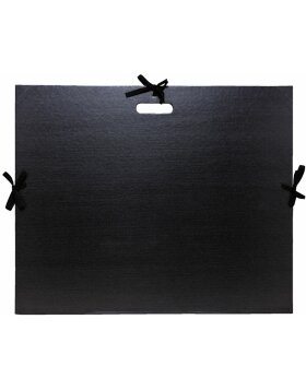 Zeichenmappe mit Schleifchen und Griff 50x70 cm schwarz