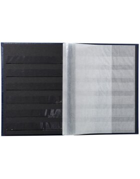 Album de timbres 32 pages noires bleu 16,5x22,5 cm