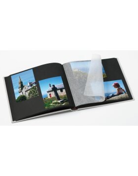 Walther Album fotografico in lino NERO BIANCO nero 30x30 cm 50 pagine nere