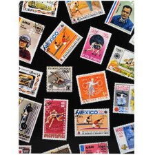 Album de timbres Sport 16 pages noires 16,5x22,5 cm 6 bandes