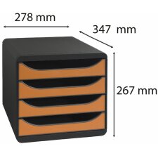 Big-Box Classic mausgrau-mandarine Schubladenbox