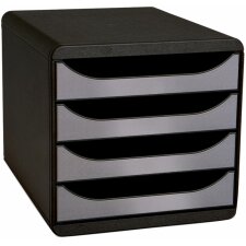 Big-Box Classic noir-argent métallisé Boîte à tiroirs