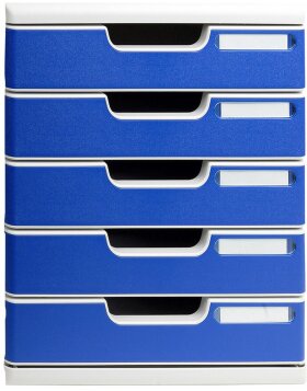 Ladebox A4+ met 5 laden lichtgrijs-blauw