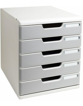 Ladenbox A4+ mit 5 Laden Lichtgrau-Steingrau
