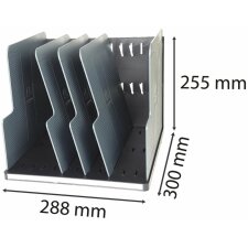 Clasificador vertical MODULOTOP con 5 placas separadoras - negro-gris ratón