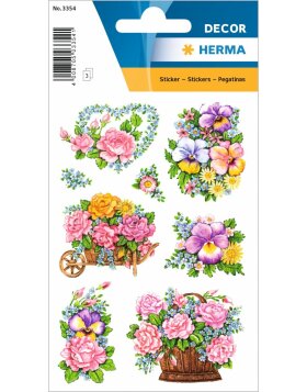HERMA Sticker nostalgische Blumentöpfe der Serie DECOR