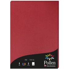Papel de polen A4 120 g 50 hojas rojo cereza
