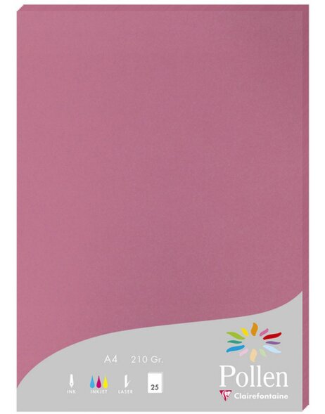 25 vellen papier stuifmeel, din a4, 210g hortensia roze