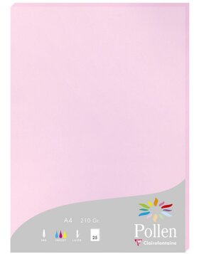 25 hojas de papel Polen, DIN A4, 210 g rosa caramelo