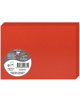 Card C6 Double 210g Coral Red