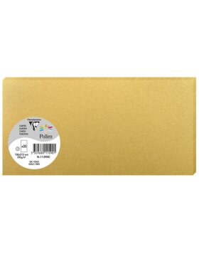Pack 25 Karten Pollen, DL 106x213mm, 210g gold