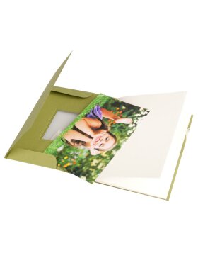 HNFD Pocket-Album Mandia ivory gerippt 17x13 cm 12 weiße Seiten