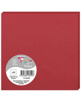 Pack 25 cards pollen, 135x135mm, 210g cherry red