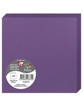 Carte double pollen 135x135 violet