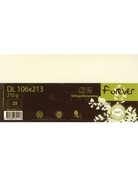 Double card Forever DL 210g ivory 25 pieces 106x213mm