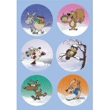 Divertenti animali invernali colorati della serie DECOR