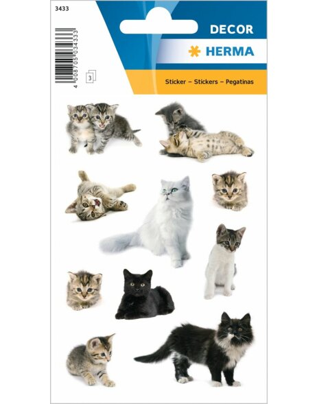Beautiful stickers with cats - self adhesive, DECOR