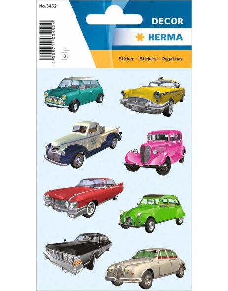 herma kleurrijke vintage autostickers uit de DECOR reeks