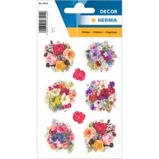 pegatinas herma ramos de flores de colores de la serie DECOR