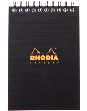 Notepad RHODIA, DIN A6, 80 sheets, 90g, lined black