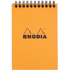 Notizblock Rhodia, DIN A6 10,5x14,8cm, 80 Blatt, 80g, kariert orange