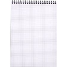 Notepad a4 double spiral squared 80 sheets black