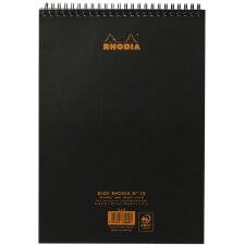 Notepad a4 double spiral squared 80 sheets black