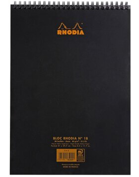 Notepad A4 double spiral lined 80 sheets black