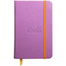 Book with elastic band Rhodiarama, DIN A6 10,5x14,8cm, 96 sheets, 90g, plain lilac