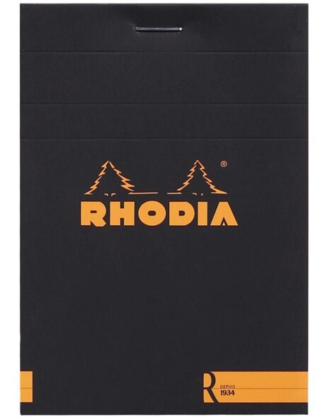 Rhodia Block geheftet 8,5x12 cm 70 Bl&auml;tter blanko 90g - Schwarz